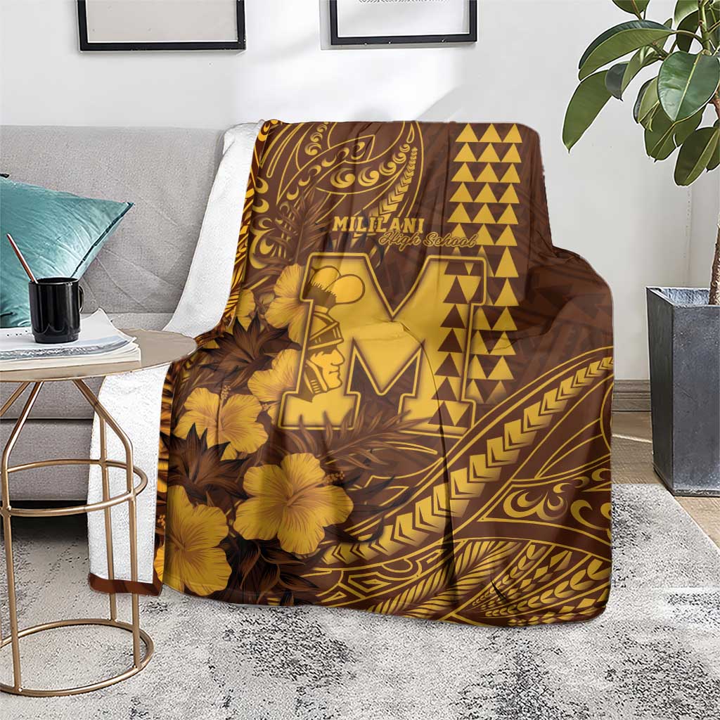Hawaii Mililani High School Blanket Tribal Tattoo With Hibiscus Flowers