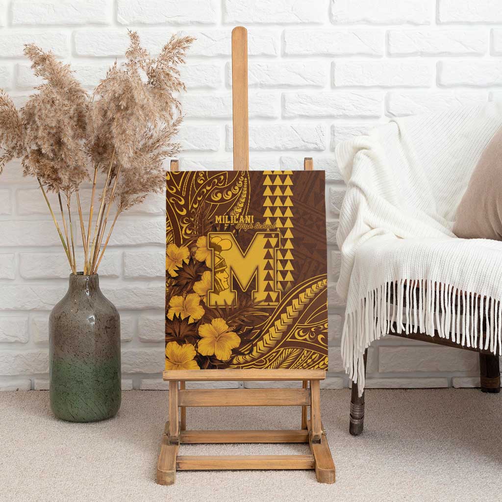 Hawaii Mililani High School Canvas Wall Art Tribal Tattoo With Hibiscus Flowers LT05 - Polynesian Pride