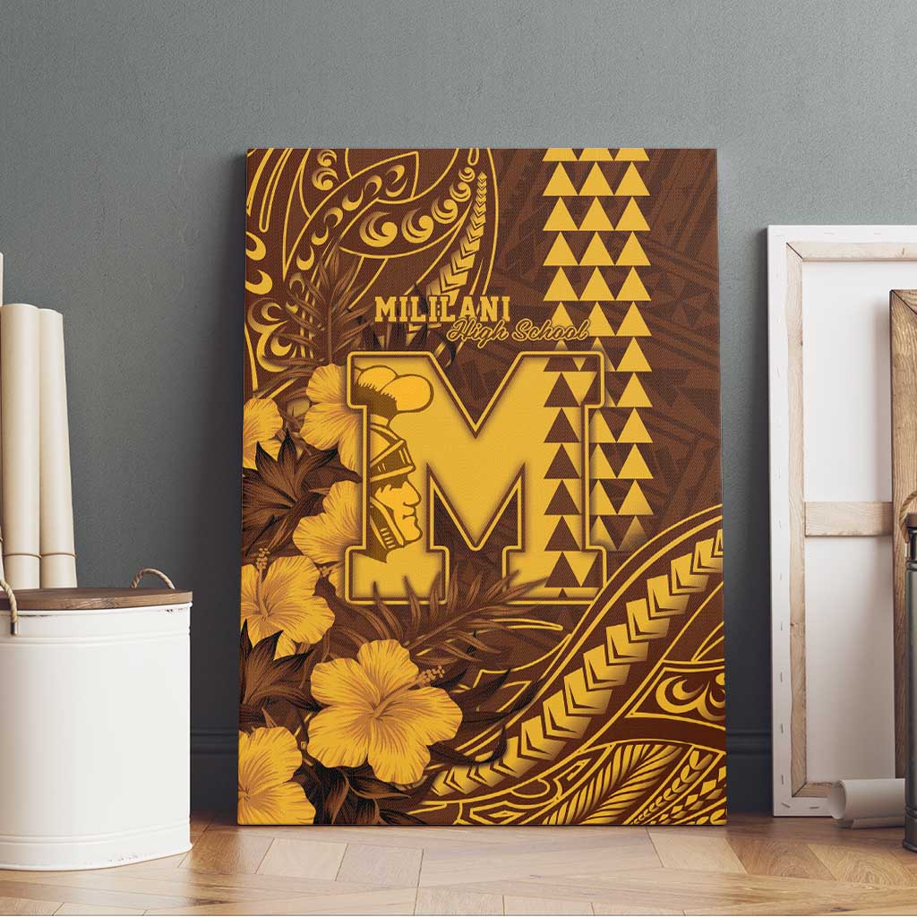 Hawaii Mililani High School Canvas Wall Art Tribal Tattoo With Hibiscus Flowers LT05 - Polynesian Pride