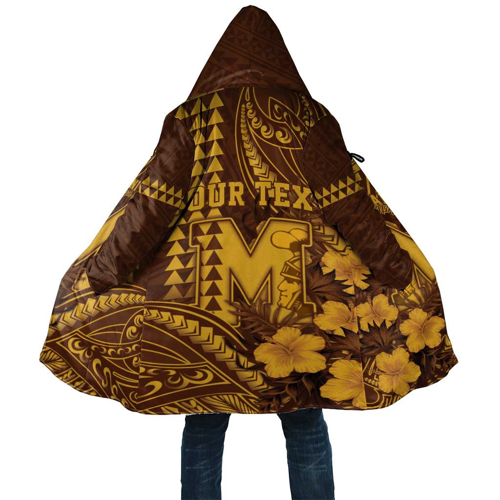 Personalised Hawaii Mililani High School Cloak Tribal Tattoo With Hibiscus Flowers LT05 Unisex Brown - Polynesian Pride