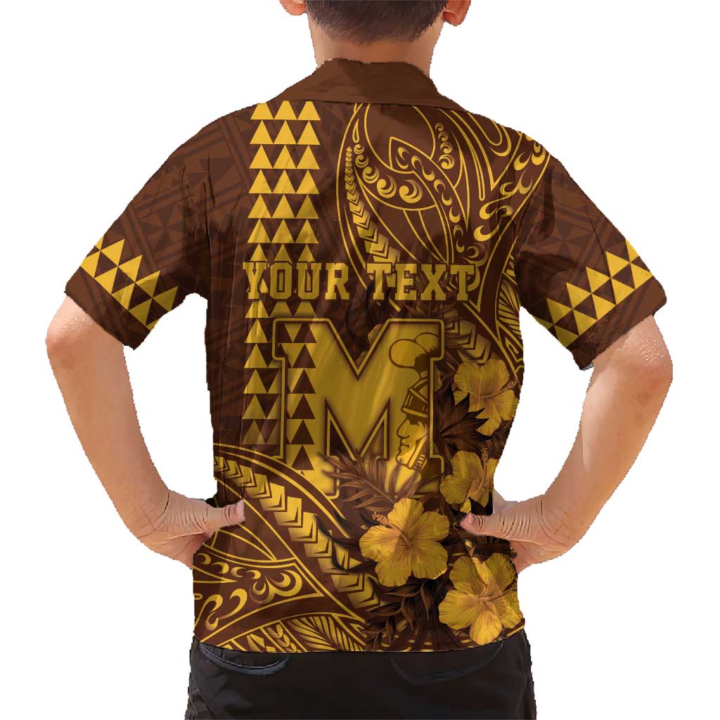 Personalised Hawaii Mililani High School Family Matching Mermaid Dress and Hawaiian Shirt Tribal Tattoo With Hibiscus Flowers LT05 - Polynesian Pride