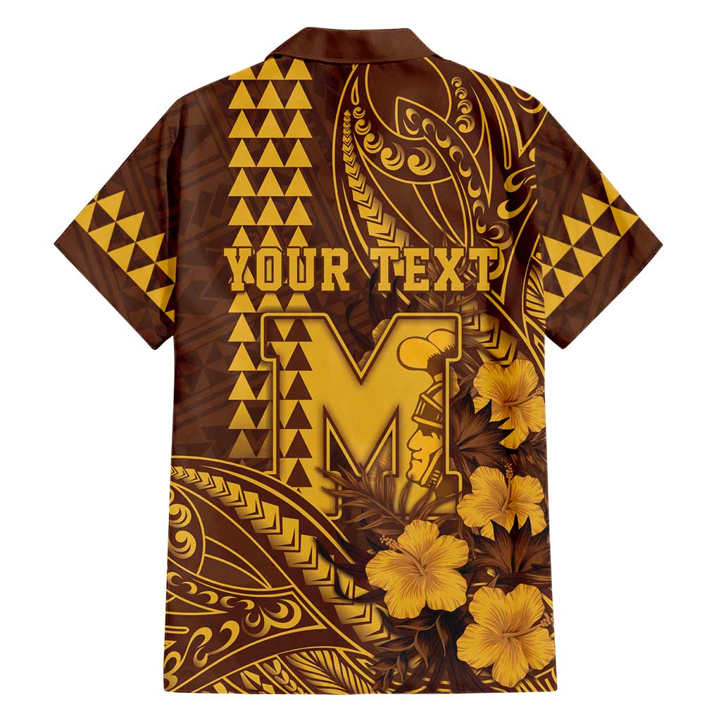 Personalised Hawaii Mililani High School Family Matching Tank Maxi Dress and Hawaiian Shirt Tribal Tattoo With Hibiscus Flowers LT05 - Polynesian Pride