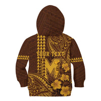 Personalised Hawaii Mililani High School Kid Hoodie Tribal Tattoo With Hibiscus Flowers
