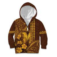 Personalised Hawaii Mililani High School Kid Hoodie Tribal Tattoo With Hibiscus Flowers