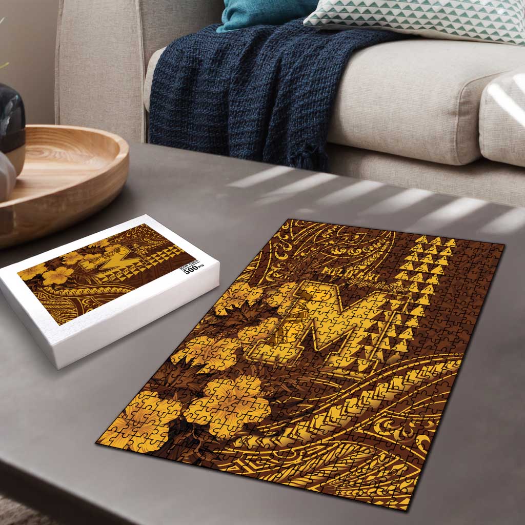 Hawaii Mililani High School Puzzle Tribal Tattoo With Hibiscus Flowers LT05 - Polynesian Pride