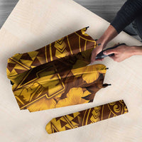 Hawaii Mililani High School Umbrella Tribal Tattoo With Hibiscus Flowers