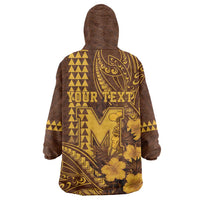 Personalised Hawaii Mililani High School Wearable Blanket Hoodie Tribal Tattoo With Hibiscus Flowers