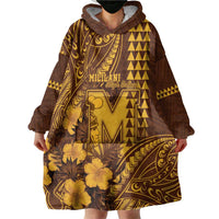 Personalised Hawaii Mililani High School Wearable Blanket Hoodie Tribal Tattoo With Hibiscus Flowers