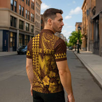 Personalised Hawaii Mililani High School Zipper Polo Shirt Tribal Tattoo With Hibiscus Flowers LT05 - Polynesian Pride