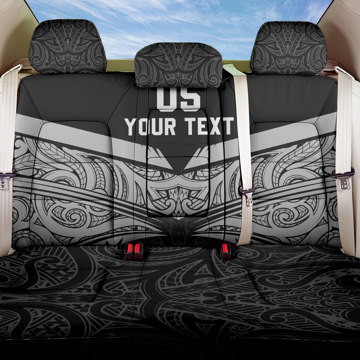 Custom New Zealand Cricket Back Car Seat Cover Go Champions World Cup 2024 With Maori Pattern