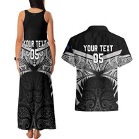 Custom New Zealand Cricket Couples Matching Tank Maxi Dress and Hawaiian Shirt Go Champions World Cup 2024 With Maori Pattern