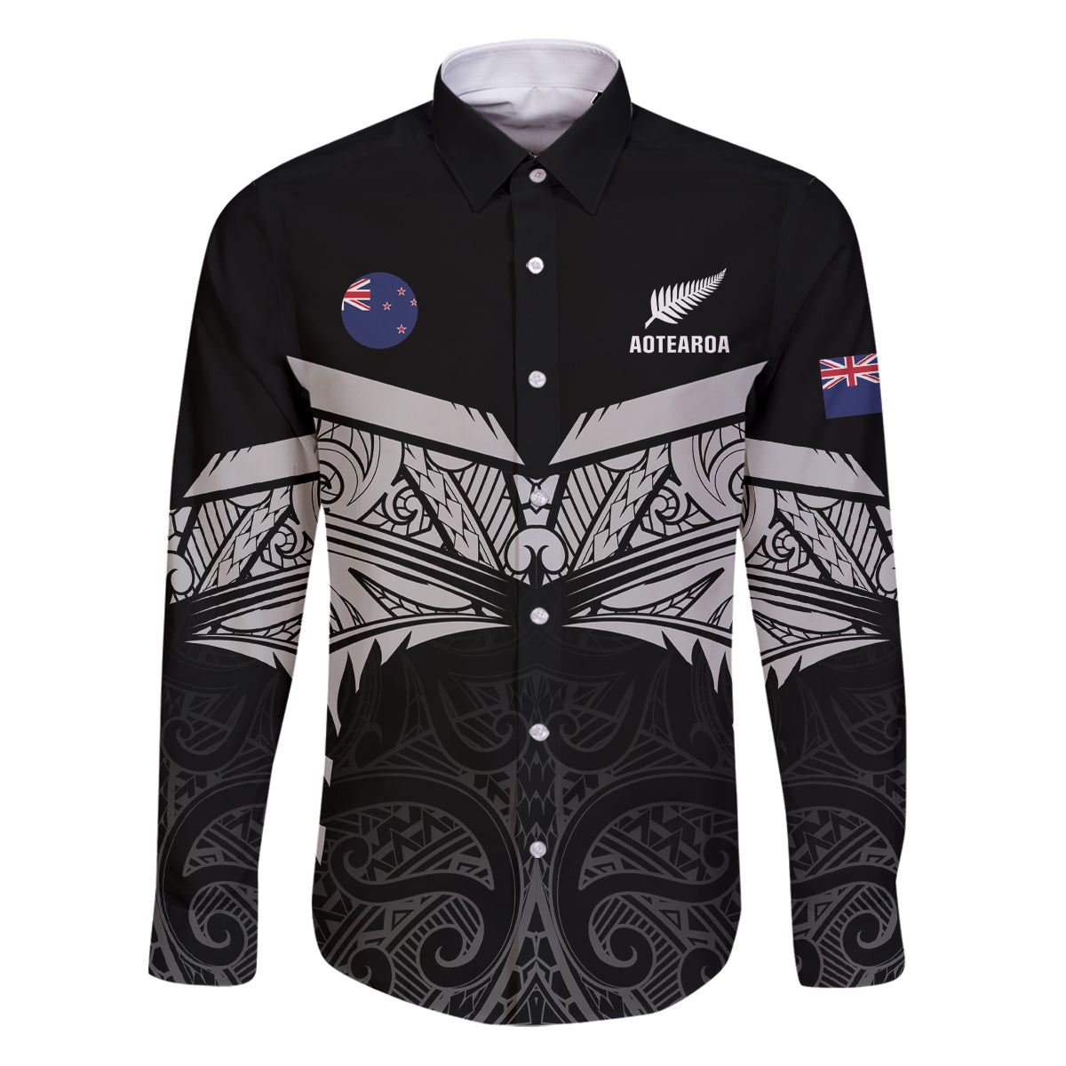 Custom New Zealand Cricket Family Matching Puletasi and Hawaiian Shirt Go Champions World Cup 2024 With Maori Pattern
