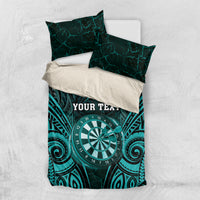 Personalised New Zealand Darts Bedding Set Turquoise Dart Board Maori Pattern LT05 US Twin 172cm x 218cm Turquoise - Polynesian Pride