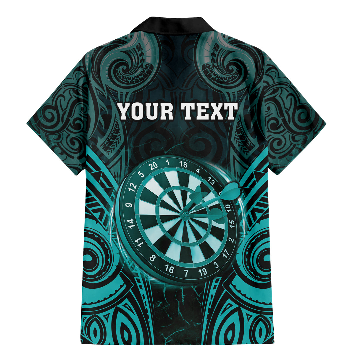 Personalised New Zealand Darts Family Matching Mermaid Dress and Hawaiian Shirt Turquoise Dart Board Maori Pattern