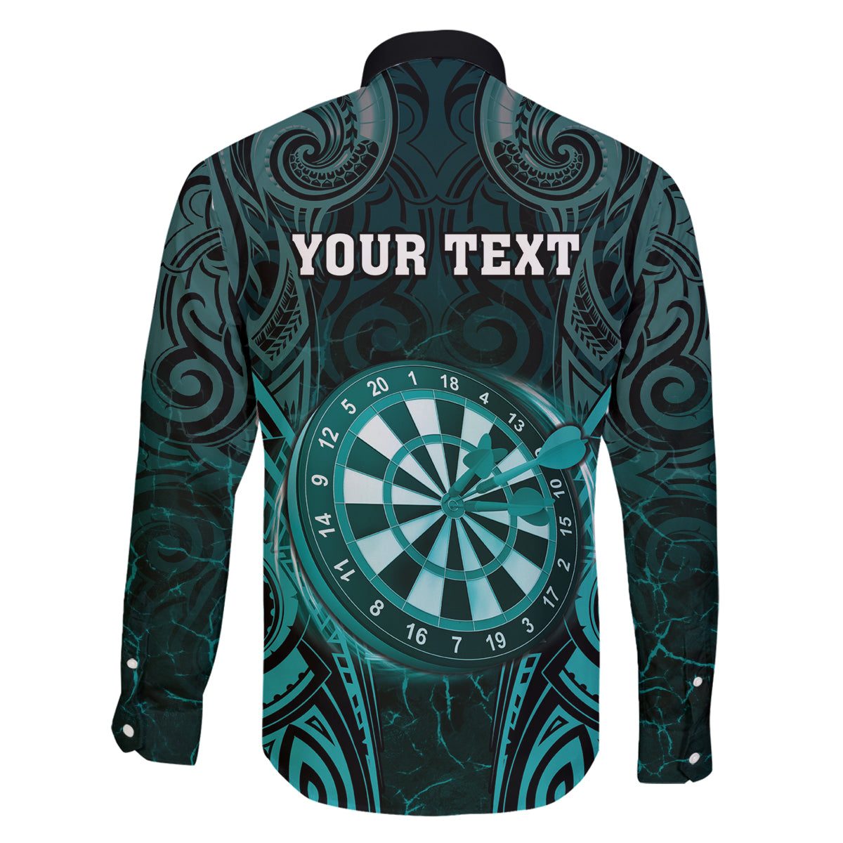 Personalised New Zealand Darts Family Matching Summer Maxi Dress and Hawaiian Shirt Turquoise Dart Board Maori Pattern