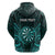 Personalised New Zealand Darts Hoodie Turquoise Dart Board Maori Pattern