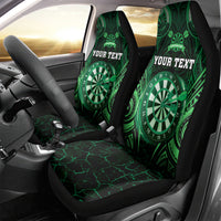 Personalised New Zealand Darts Car Seat Cover Green Dart Board Maori Pattern