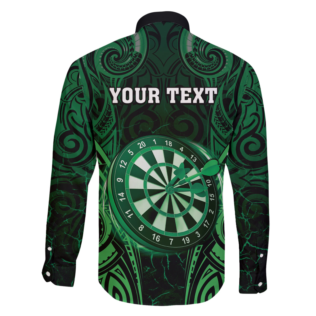 Personalised New Zealand Darts Family Matching Off Shoulder Maxi Dress and Hawaiian Shirt Green Dart Board Maori Pattern