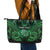 Personalised New Zealand Darts Leather Tote Bag Green Dart Board Maori Pattern