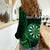 Personalised New Zealand Darts Women Casual Shirt Green Dart Board Maori Pattern