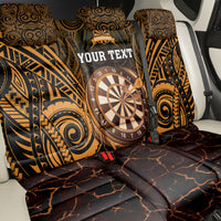 Personalised New Zealand Darts Back Car Seat Cover Gold Dart Board Maori Pattern LT05
