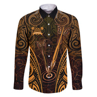 Personalised New Zealand Darts Family Matching Off The Shoulder Long Sleeve Dress and Hawaiian Shirt Gold Dart Board Maori Pattern