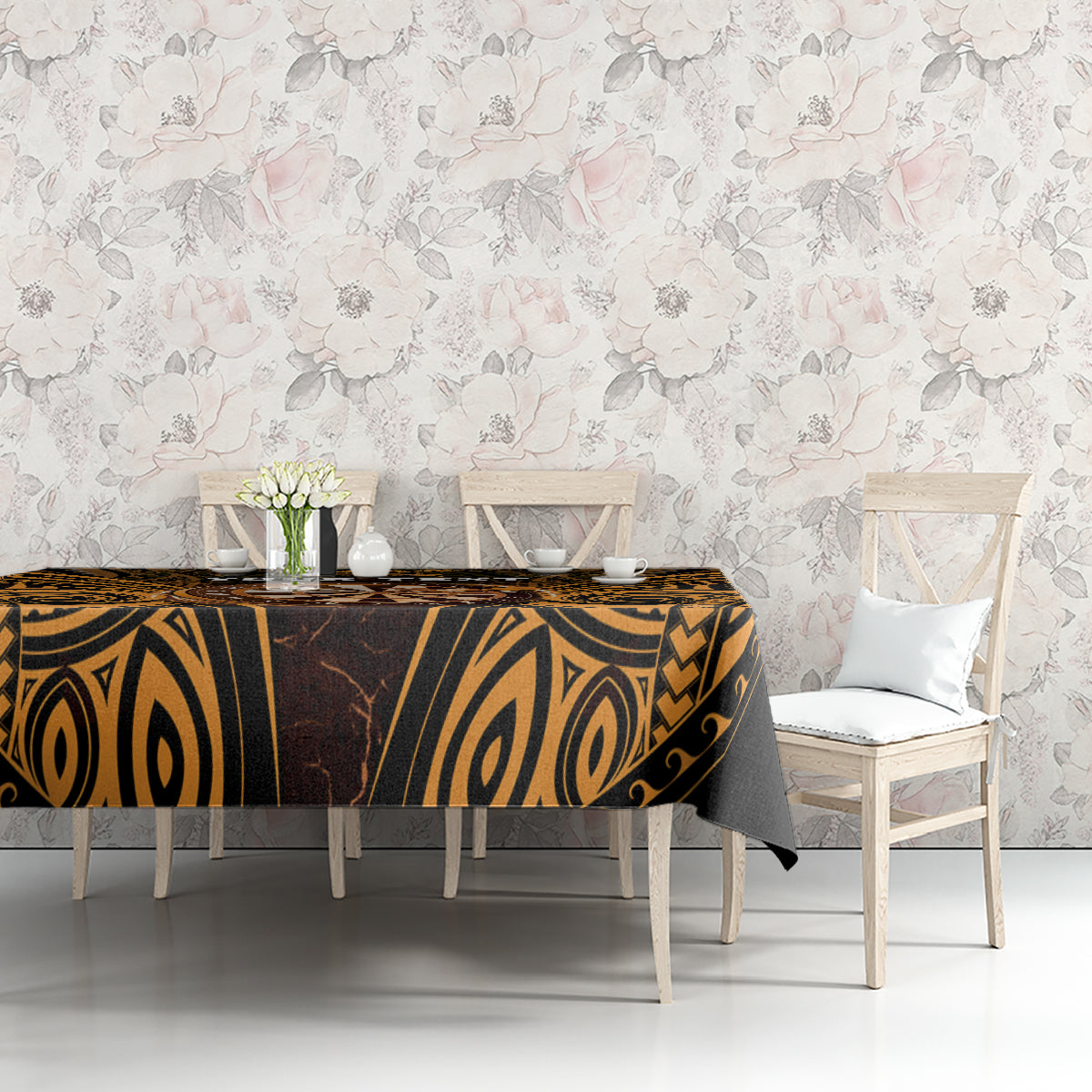 Personalised New Zealand Darts Tablecloth Gold Dart Board Maori Pattern