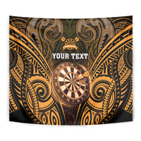 Personalised New Zealand Darts Tapestry Gold Dart Board Maori Pattern