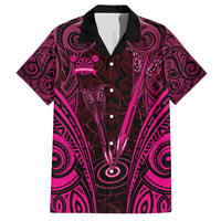 Personalised New Zealand Darts Family Matching Puletasi and Hawaiian Shirt Pink Dart Board Maori Pattern