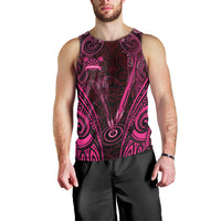 Personalised New Zealand Darts Men Tank Top Pink Dart Board Maori Pattern