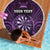 Personalised New Zealand Darts Beach Blanket Purple Dart Board Maori Pattern