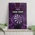 Personalised New Zealand Darts Canvas Wall Art Purple Dart Board Maori Pattern