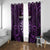 Personalised New Zealand Darts Window Curtain Purple Dart Board Maori Pattern