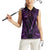 Personalised New Zealand Darts Women Sleeveless Polo Shirt Purple Dart Board Maori Pattern