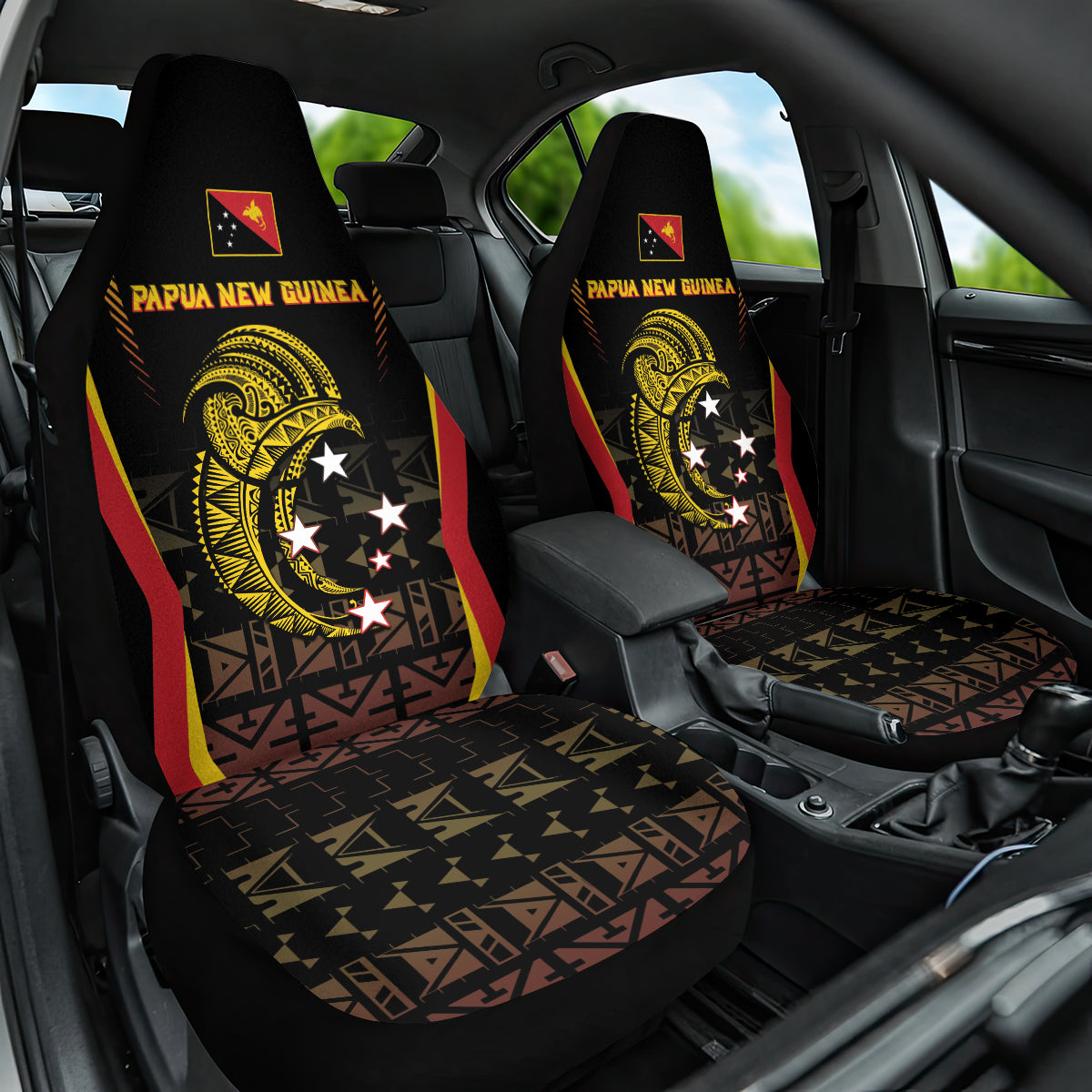 Papua New Guinea Cricket Car Seat Cover 2024 World Cup LT05 One Size Black - Polynesian Pride