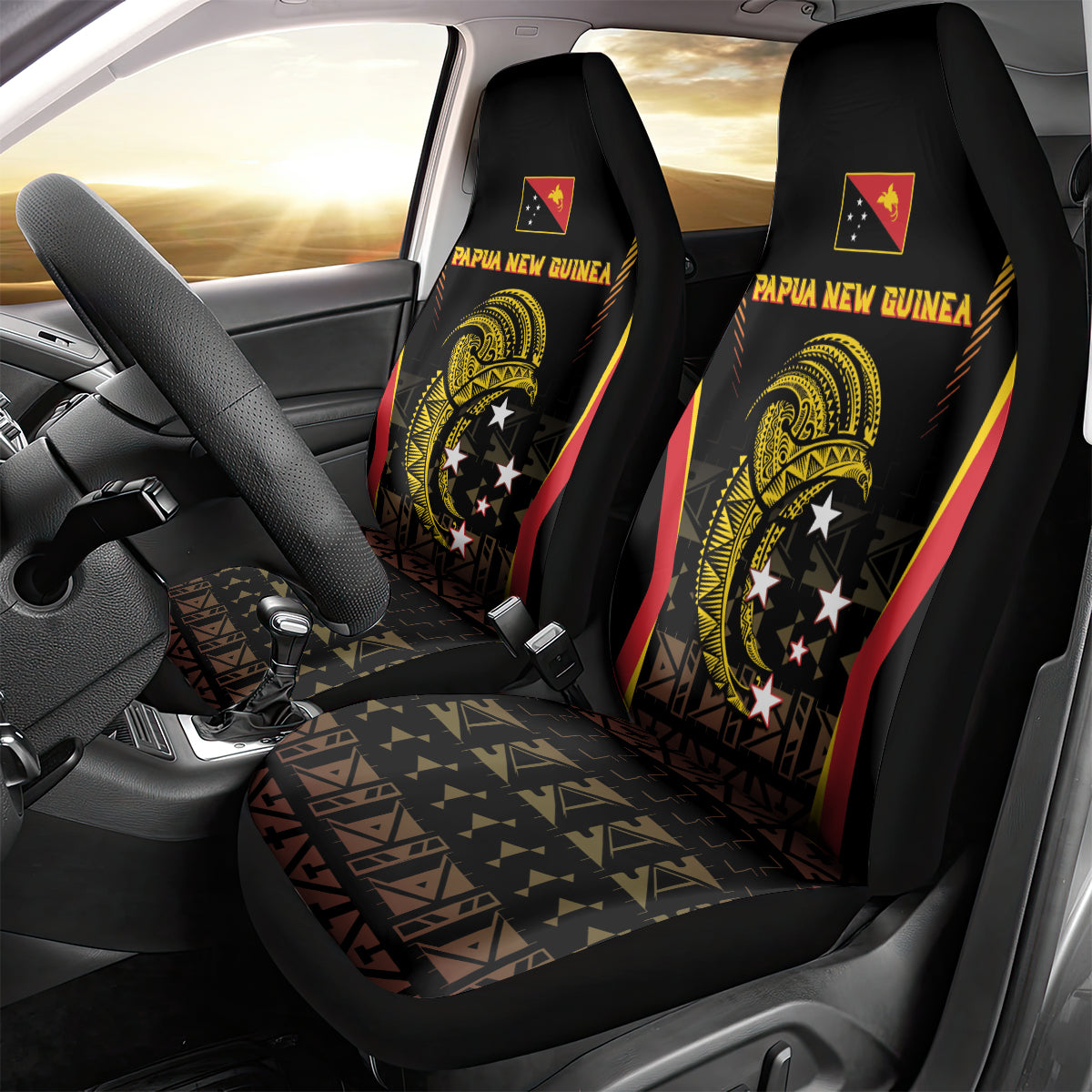 Papua New Guinea Cricket Car Seat Cover 2024 World Cup LT05 - Polynesian Pride