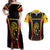 Custom Papua New Guinea Cricket Couples Matching Off Shoulder Maxi Dress and Hawaiian Shirt 2024 World Cup