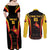 Custom Papua New Guinea Cricket Couples Matching Off Shoulder Maxi Dress and Long Sleeve Button Shirt 2024 World Cup
