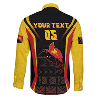 Custom Papua New Guinea Cricket Family Matching Off Shoulder Maxi Dress and Hawaiian Shirt 2024 World Cup