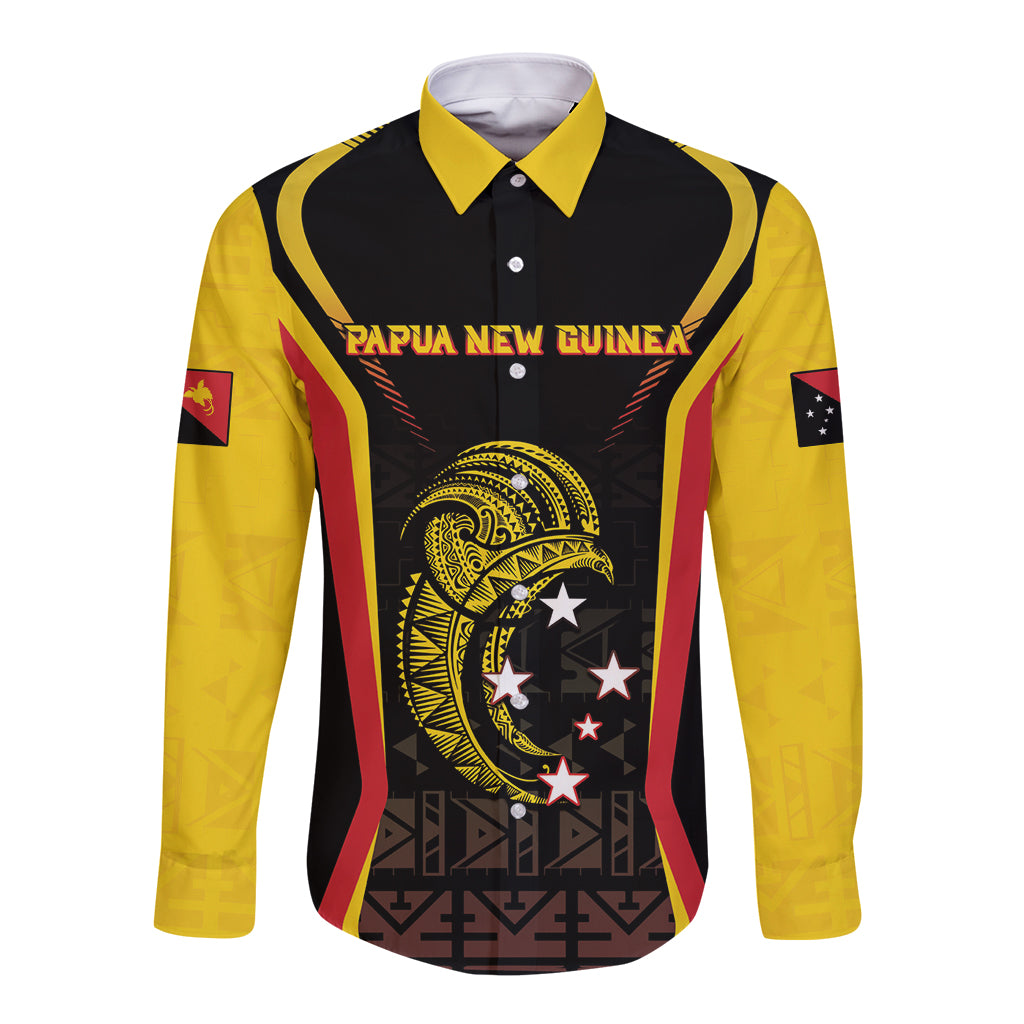 Custom Papua New Guinea Cricket Long Sleeve Button Shirt 2024 World Cup