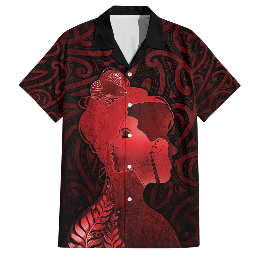 Aotearoa Mana Wahine Family Matching Long Sleeve Bodycon Dress and Hawaiian Shirt The Spiritual Power Of Women LT05 Dad's Shirt - Short Sleeve Red - Polynesian Pride