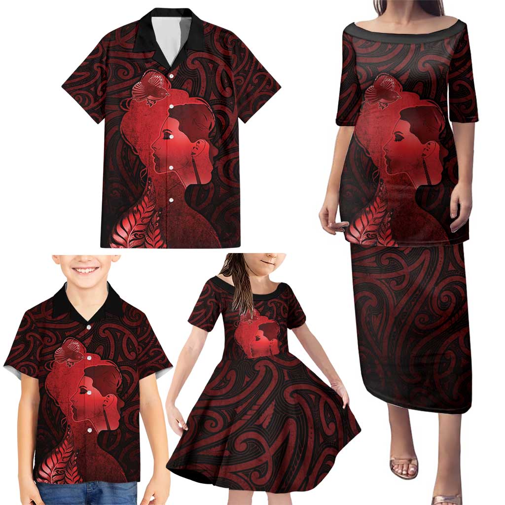 Aotearoa Mana Wahine Family Matching Puletasi and Hawaiian Shirt The Spiritual Power Of Women