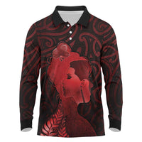 Aotearoa Mana Wahine Long Sleeve Polo Shirt The Spiritual Power Of Women