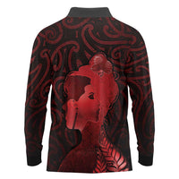 Aotearoa Mana Wahine Long Sleeve Polo Shirt The Spiritual Power Of Women
