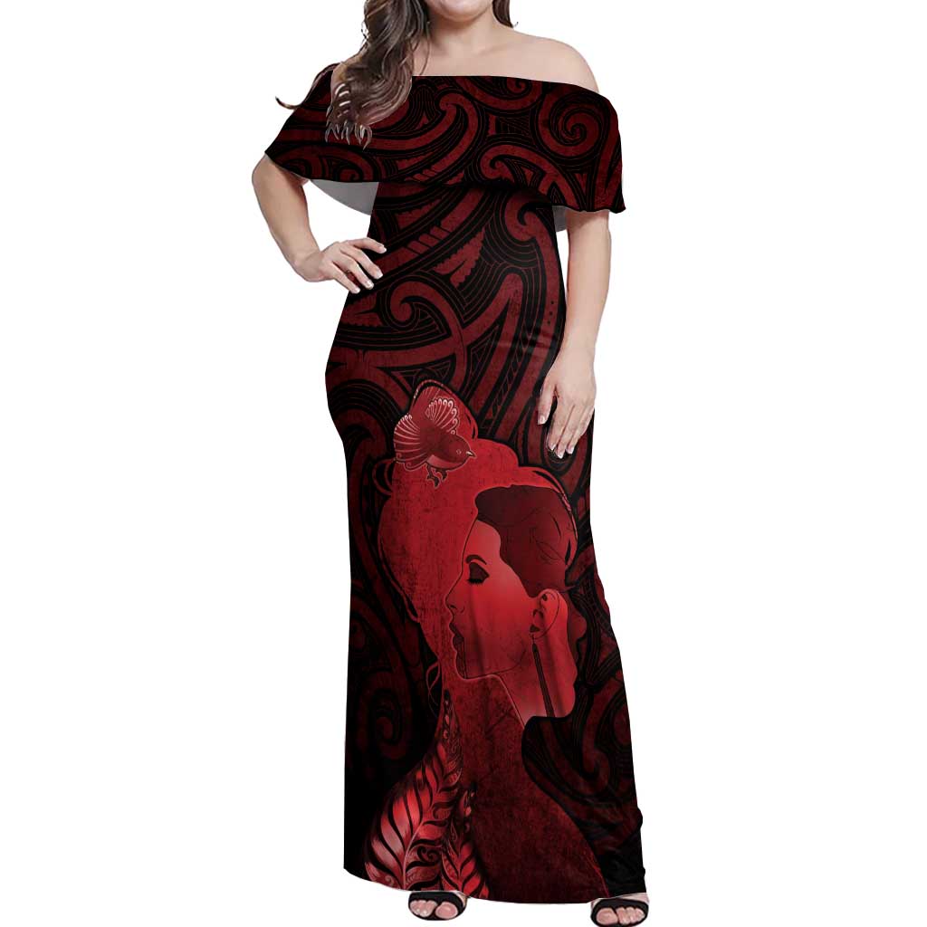 Aotearoa Mana Wahine Off Shoulder Maxi Dress The Spiritual Power Of Women