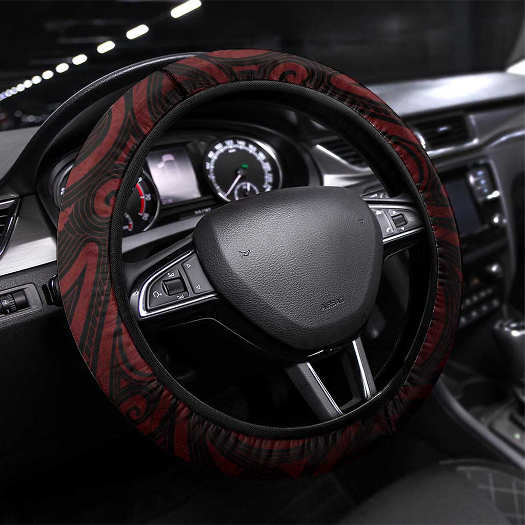 Aotearoa Mana Wahine Steering Wheel Cover The Spiritual Power Of Women LT05 Universal Fit Red - Polynesian Pride