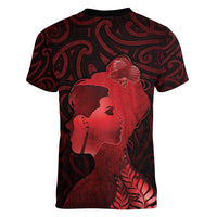 Aotearoa Mana Wahine Women V-Neck T-Shirt The Spiritual Power Of Women