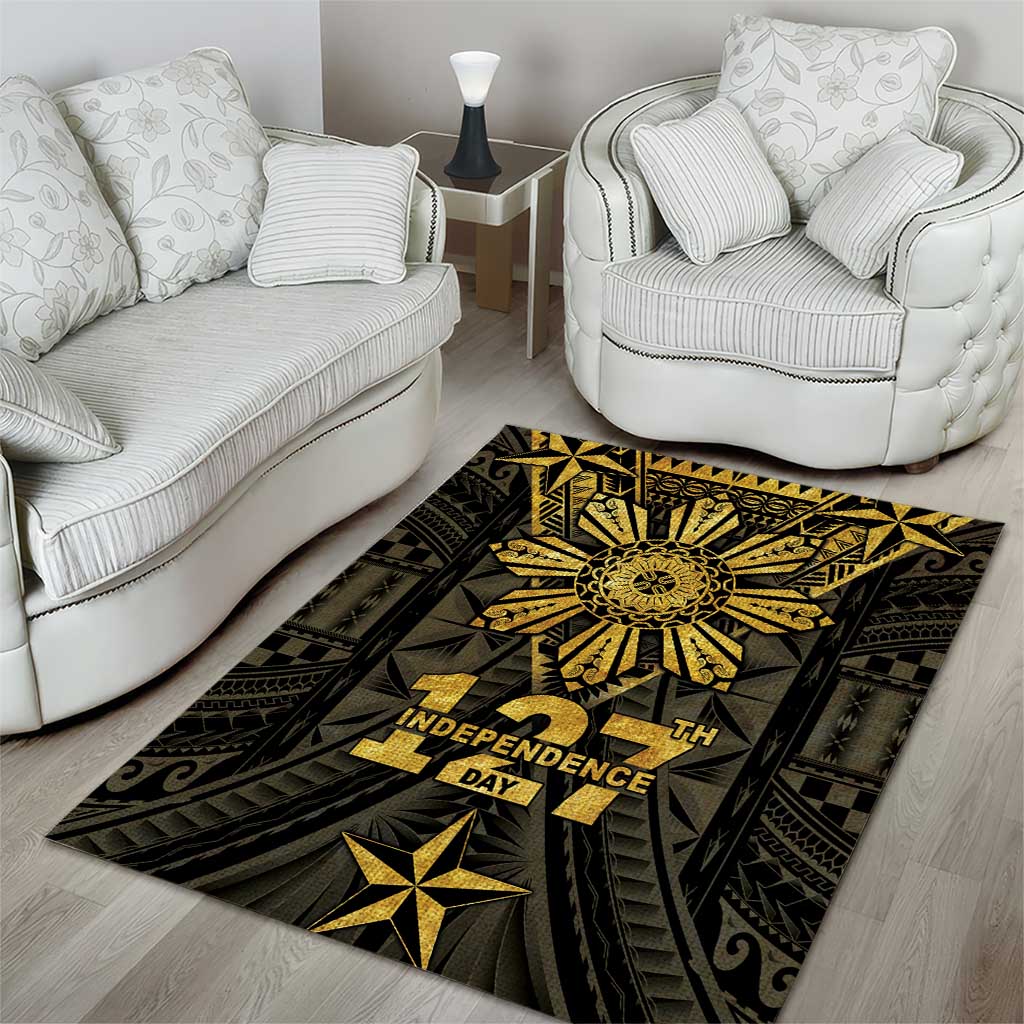 Philippines Independence Day Area Rug Filipinos Sun Star Tribal