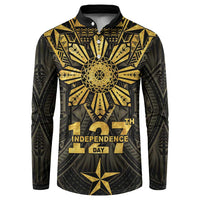 Personalised Philippines Independence Day Button Sweatshirt Filipinos Sun Star Tribal