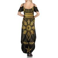 Personalised Philippines Independence Day Family Matching Summer Maxi Dress and Hawaiian Shirt Filipinos Sun Star Tribal